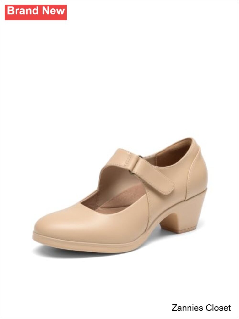 ✨ DREAM PAIRS Women's Mary Jane Block Heel Pumps Faux Leather